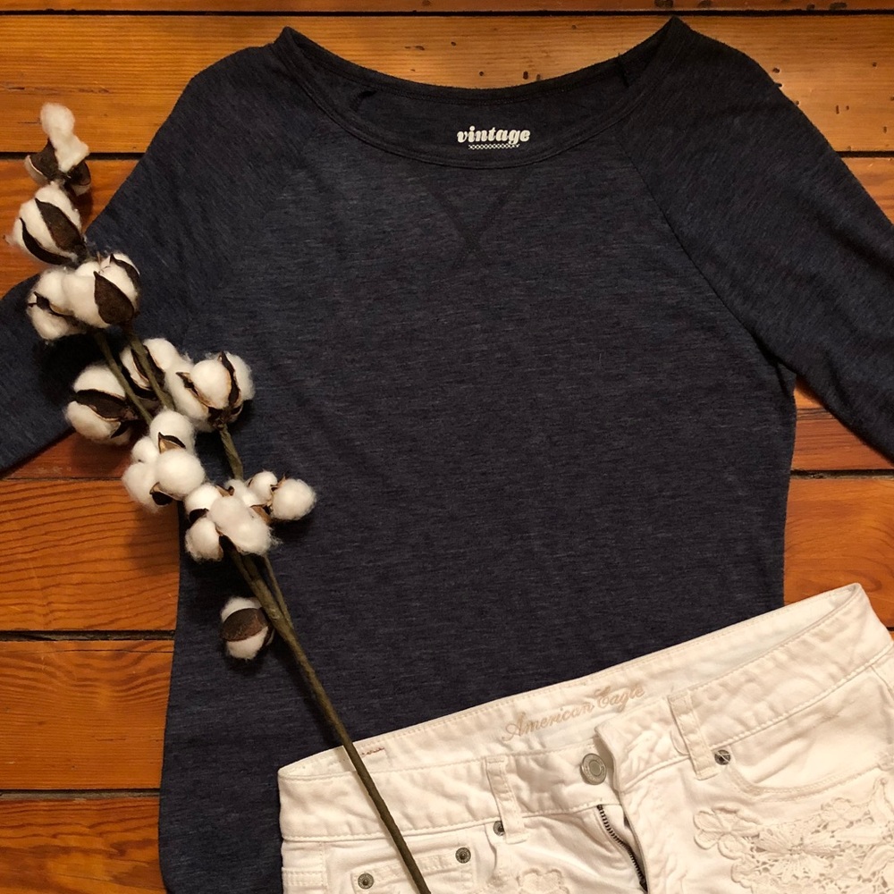 Old Navy Vintage Blue Long Sleeve Tee